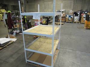 lot 146 image: Adjustable White Metal Frame Built to Fit Onto Pallets - Perfect for Projects