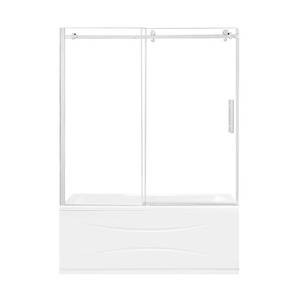 lot 151 image: NEW OVE Decors Kelsey 60 Tub Door - Satin Nickel