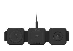 lot 232 image: NEW MyCharge 3-in-1 Folding Wireless Charging Pad For Apple Devices