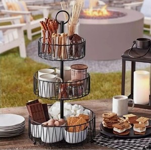 lot 335 image: Members Mark 3-Tier Basket Stand - Black