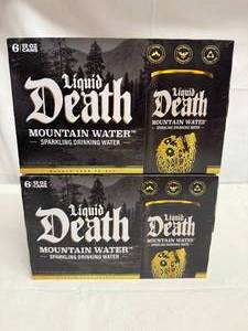lot 291 image: 2x 6pk Liquid Death Water-Sparkling Mountain Water