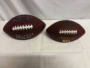lot 34 image: New Franklin Official Size & Wilson NFL Intermediate Size