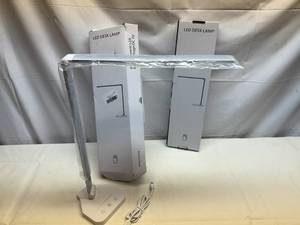 lot 54 image: 2x LED Desk Lamps-Adjustable light level and Foldable