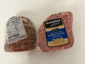 lot 95 image: E. 4.75lbs lbs Smithfield Sliced Boneless Ham-Maple Flavored