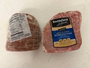 lot 99 image: E. 5.5lbs Smithfield Sliced Boneless Ham-Maple Flavored
