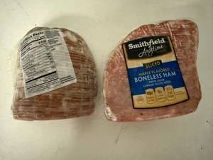 lot 101 image: E. 4.90lbs Smithfield Sliced Boneless Ham-Maple Flavored
