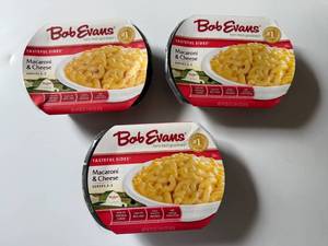 lot 117 image: CC. 3x 1lb 4oz Bob Evans Macaroni & Cheese