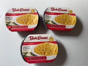 lot 119 image: CC. 3x 1lb 4oz Bob Evans Macaroni & Cheese