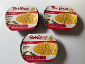 lot 120 image: CC. 3x 1lb 4oz Bob Evans Macaroni & Cheese