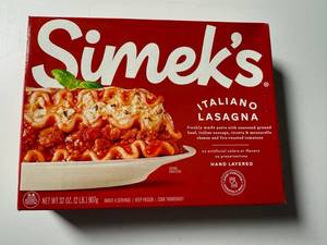 lot 138 image: EE. 2lbs Simeks Italiano Lasagna