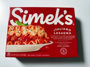 lot 139 image: EE. 2lbs Simeks Italiano Lasagna