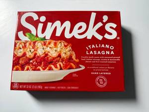 lot 141 image: EE. 2lbs Simeks Italiano Lasagna