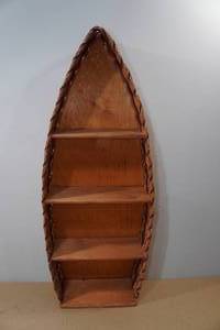 lot 176 image: Vintage 32 Woven Reed Boat Wall Shelf