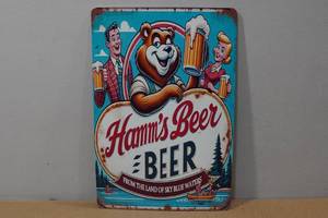 lot 195 image: Novelty Metal Sign - Hamms Beer