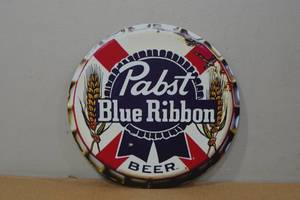 lot 197 image: Novelty Metal Sign -  Pabst Blue Ribbon Beer
