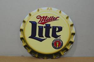 lot 198 image: Novelty Metal Sign - Miller Lite