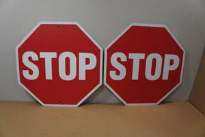 lot 202 image: 2 Novelty Stop Signs