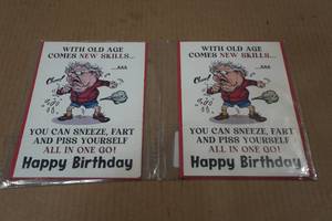 lot 211 image: 2 Novelty Birthday Cards