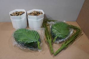 lot 83 image: 2 Decorative Faux Plants and Pots