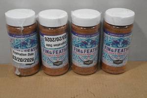 lot 128 image: 4 Plowboys Fin & Feather Citrus, Garlic and Herb Seasoning - 12oz