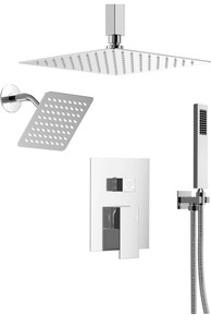 lot 24 image: Everstein 10 High-Pressure Rainfall Dual Shower Head System - Polished Chrome