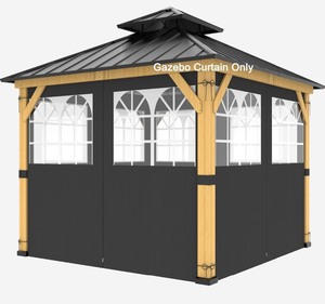 lot 65 image: Gazebo 4-Panel with Church Window Sidewalls- 10x12 - Black