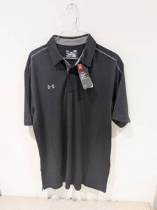 lot 21 image: NEW UNDER ARMOUR LARGE GOLF POLO BLACK