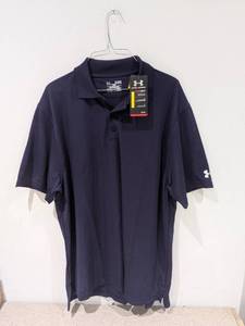 lot 26 image: NEW UNDER ARMOUR X-LARGE GOLF POLO BLUE