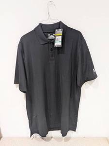 lot 24 image: NEW UNDER ARMOUR LARGE GOLF POLO BLACK