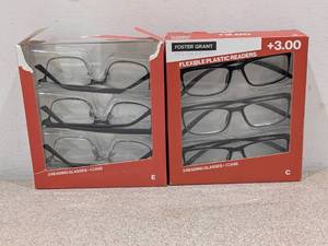 lot 39 image: (2) FOSTER GRANT 3.00 FLEXIBLE PLASTIC READERS
