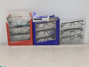 lot 45 image: (3) FOSTER GRANT 3.00 & 2.50 HALF RIM METAL & 1.50 READERS