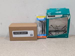lot 46 image: FOSTER GRANT 2.00 HALF RIM 4PK. & WALGREENS 2.50 3PK & 2.75 3PK. READERS