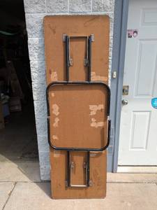 lot 82 image: HEAVY DUTY WOOD FOLDABLE TABLE