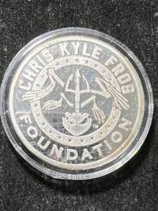 lot 06 image: 1 TROY OZ .999 FINE SILVER CHRIS KYLE ROUND IN AIRTITE