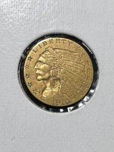 lot 23 image: 1910 US $2.5 GOLD INDIAN