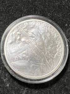 lot 30 image: 1 TROY OZ .999 FINE SILVER ROBINHOOD ROUND IN AIRTITE