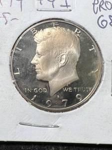 lot 35 image: 1979-S US PROOF KENNEDY HALF DOLLAR PF68
