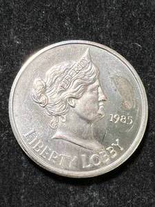 lot 48 image: 1 TROY OZ .999 FINE SILVER LIBERTY LOBBY ROUND