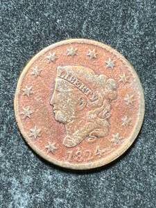 lot 54 image: 1824 US CORONET HEAD LARGE CENT