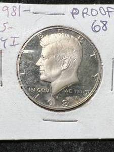 lot 57 image: 1981-S US PROOF KENNEDY HALF DOLLAR PF68