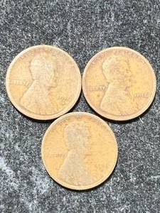 lot 64 image: 3 US WHEAT CENTS 1916P-D-S