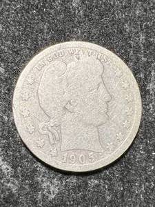 lot 66 image: 1905-S US BARBER QUARTER