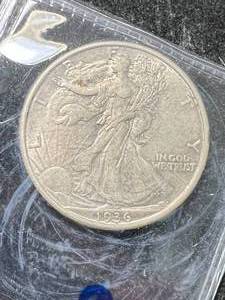 lot 67 image: 1936 US WALKING LIBERTY HALF DOLLAR