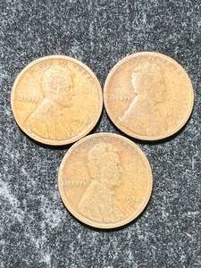 lot 83 image: 3 US WHEAT CENTS 1918P-D-S