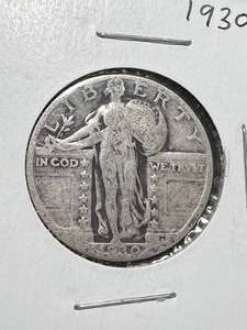lot 90 image: 1930 US STANDING LIBERTY QUARTER