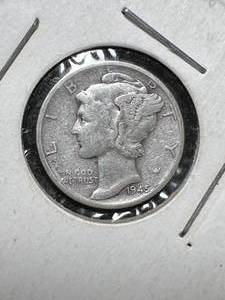 lot 100 image: 1945-S US MERCURY DIME