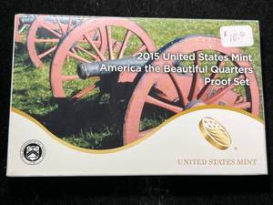 lot 105 image: 2015 US MINT AMERICA THE BEAUTIFUL QUARTERS PROOF SET