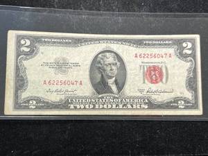 lot 108 image: 1953A US RED SEAL $2 BILL