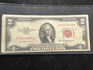lot 109 image: 1953A US RED SEAL $2 BILL