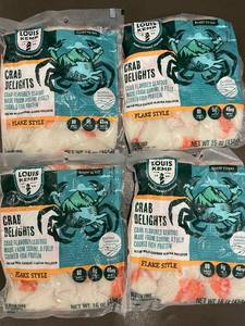 F - Lot of 4 Packs of Louis Kemp Crab Delights Flake Style